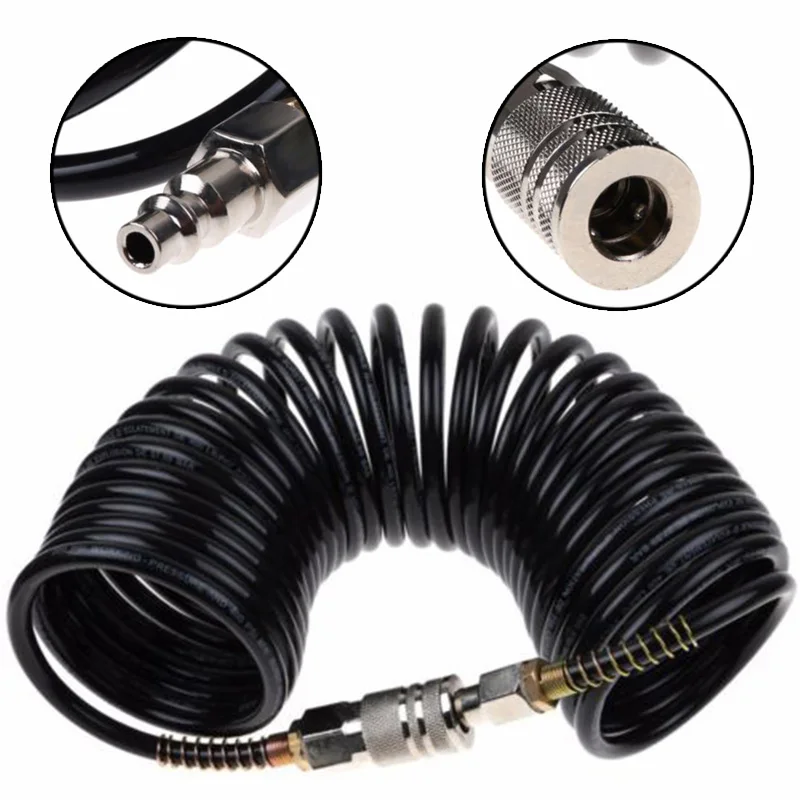 

1/4NPT Air Hose Fittings Coil Pneumatic Compressor 200 PSI Quick Coupler Tube