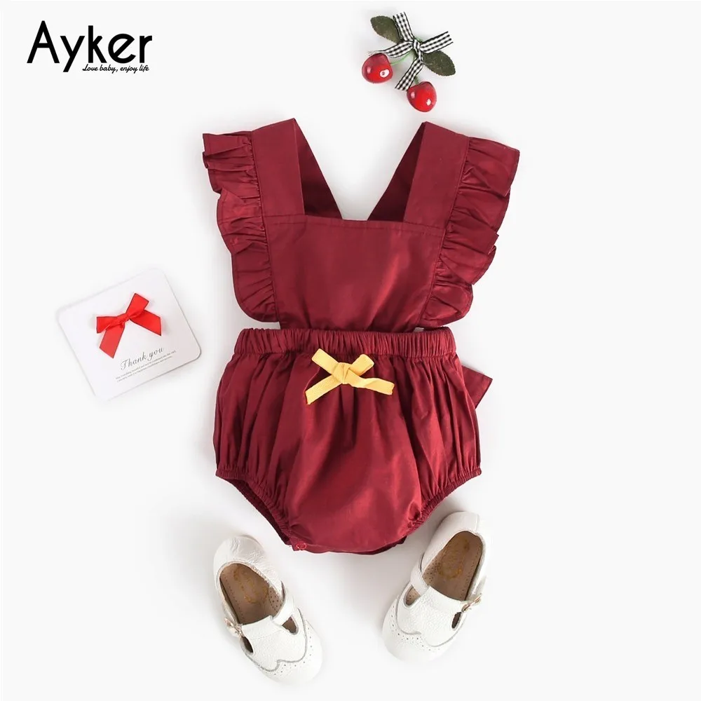 

Baby Girl Summer Clothes Newborn Bodysuit Toddler Sleeveless Costum Clothing Red Fashion Jumpsuit Baby Outfits Kid Climb Clothes