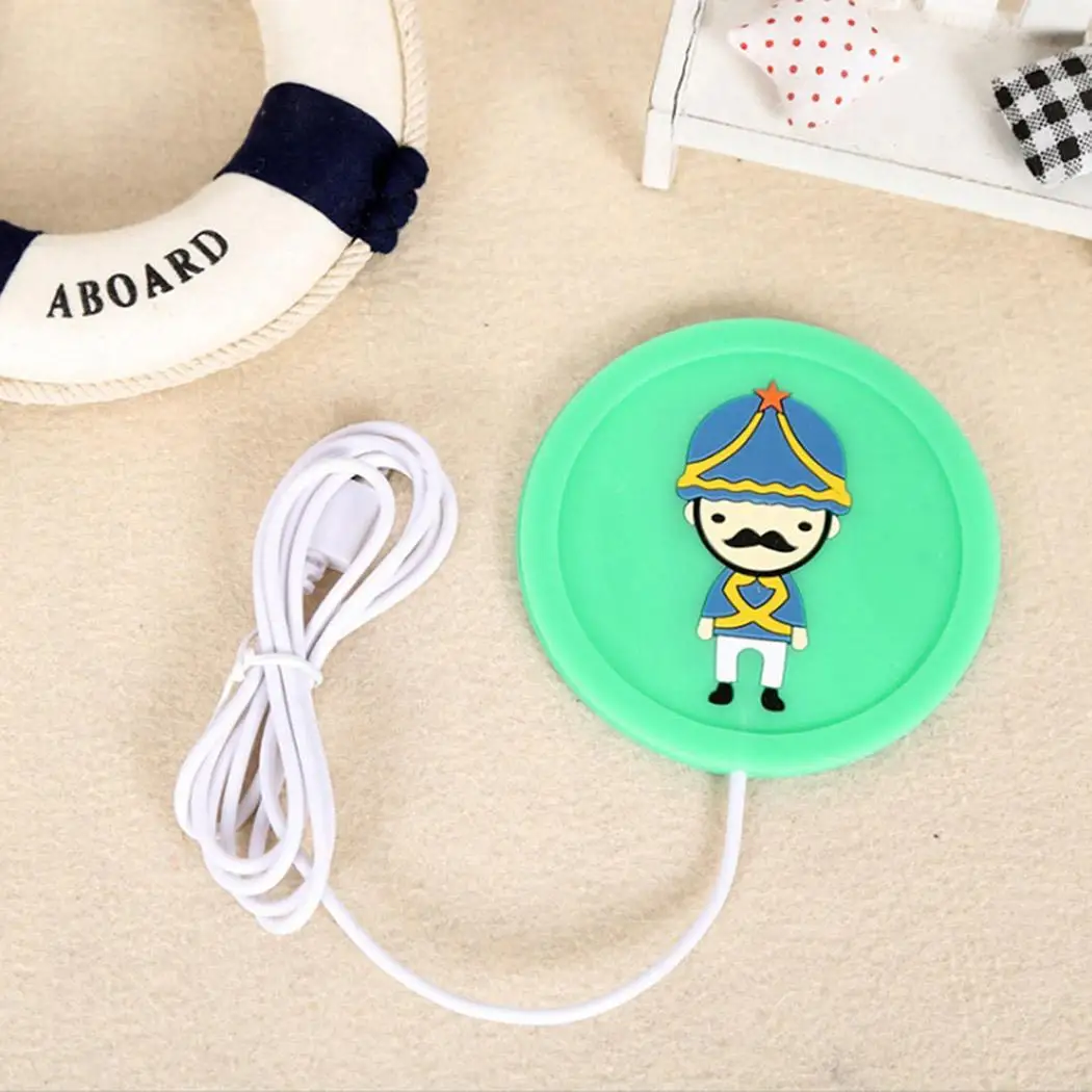 Мультяшная силиконовая электрическая изоляция Coaster USB теплая чашка