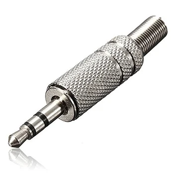 

3.5 mm 3 male poles reparation Headphones Audio Jack Plug Connector solder Cover Silver