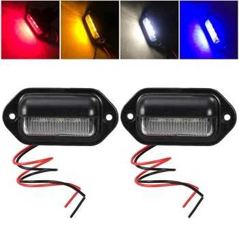 

2PCS Car LED License Plate Tag Light 12V Side Marker Lights Or Convenience Courtesy Door Step Lamp Car-Styling Lights (Black)