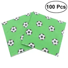 100 шт футбол бумага Кубок мира вечерние ткань для печати бумажные салфетки для праздника