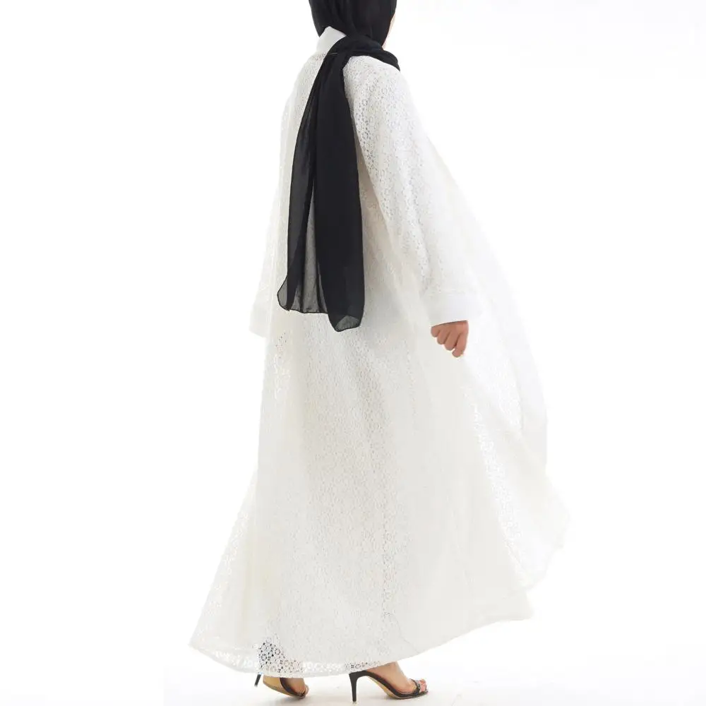 2019 Весна abaya женский кружевной Макси открытый кардиган мусульманский ислам Дубай