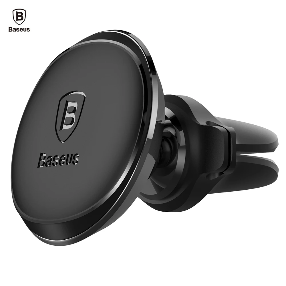 

new Baseus Air Vent Magnetic Suction Bracket Phone Holder 360 Degree Rotation Car Mount with Cable Clip freeshipping