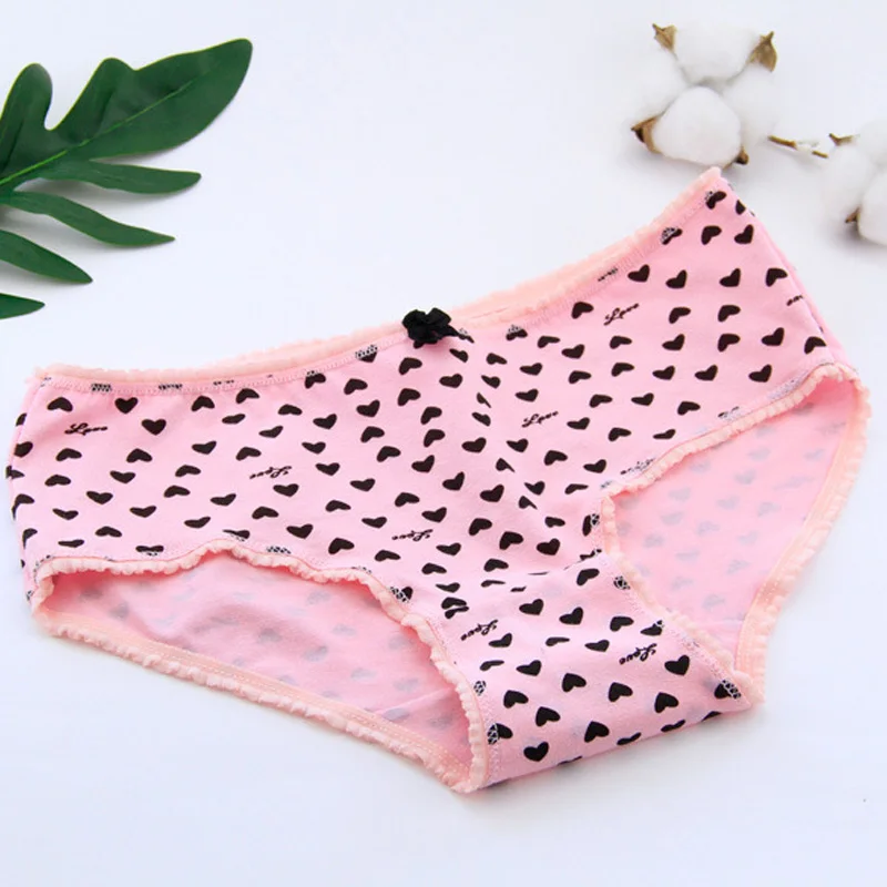 Sexy Women Striped Panties Bow Briefs For Female Cotton Mid rise