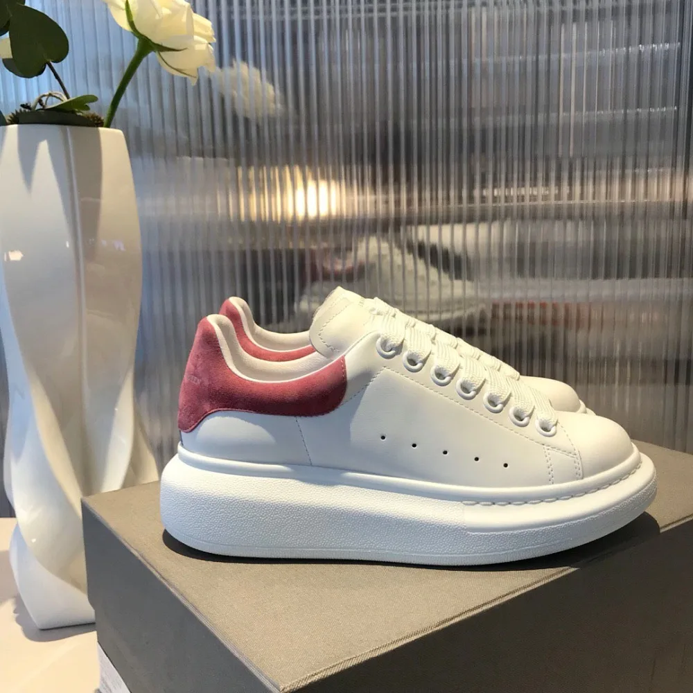 

Fashion Flats Genuine Cow Leather Casual Spring Sneakers Shoes For Women Lace Up Autumn Leisure Shoes Black White Red 35-44