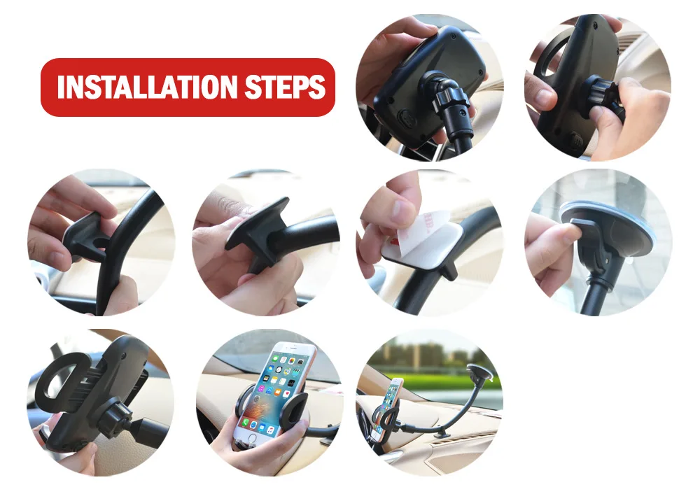 DuDa Universal Car Phone Holder Long Arm Suction Cup Dashboard Windshield Cellphone Accessories Mount Stand For xiaomi iphone x