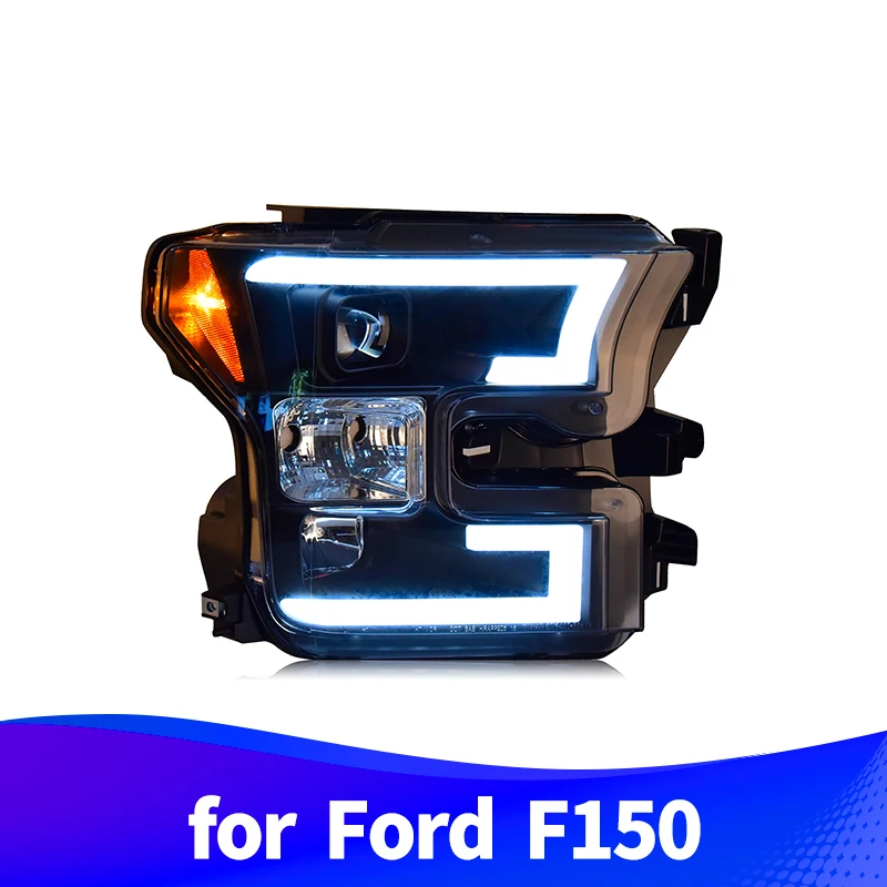 

Headlight Assembly for Ford F150 2015 2016 2017 2018 LED daytime running light xenon low beam high beam