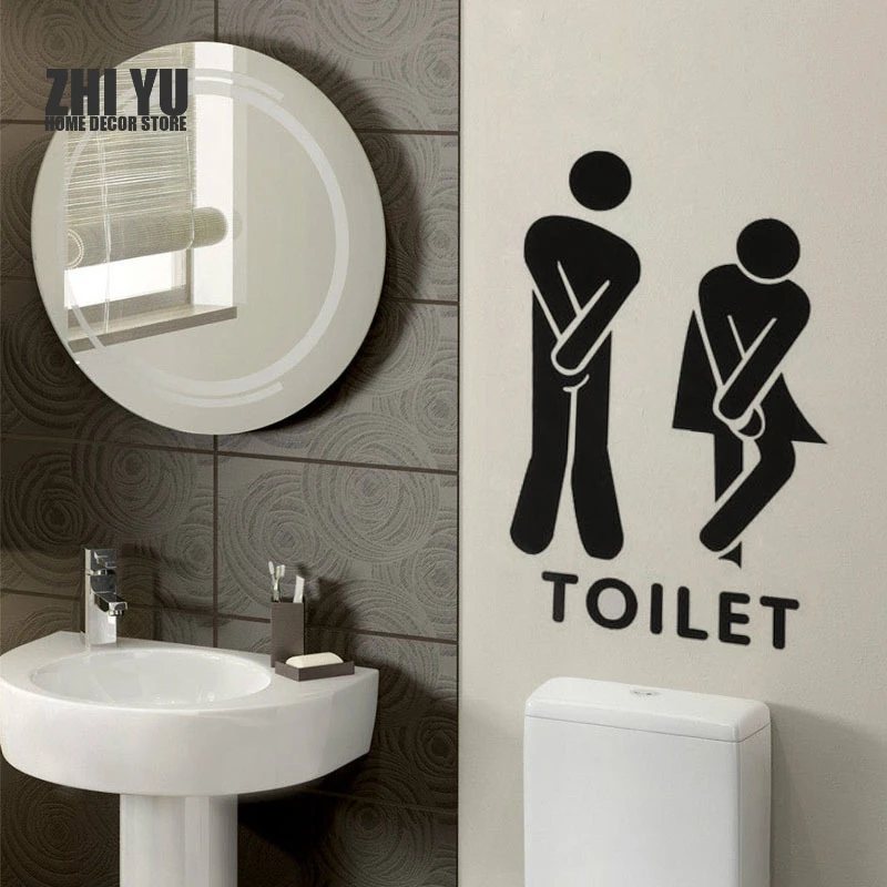 

High Quality DIY Wall door Stickers Emulational people Toilets Decor Reused PVC 3D Wall Mural Stickers for Door Decoration