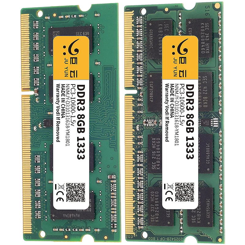 Ju Yun DDR3 8GB 1333MHz ram память ноутбука 1066 1600 MHz ноутбук совместимый 2GB 4GB напряжение 1,5 v