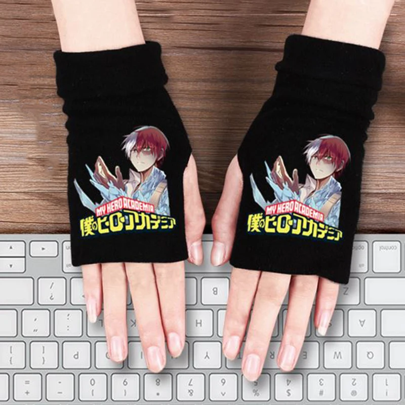 

1 Pair Adorable Anime My Hero Academia Finger Cotton Knitting Wrist Gloves Mitten Lovers Anime Accessories Cosplay Plush Toy