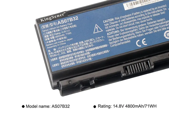 Аккумулятор KingSener AS07B32 для ноутбуков Acer Aspire 5920 5930 5935 AS07B31 AS07B71 AS07B61 AS07B42 AS07B51|battery for