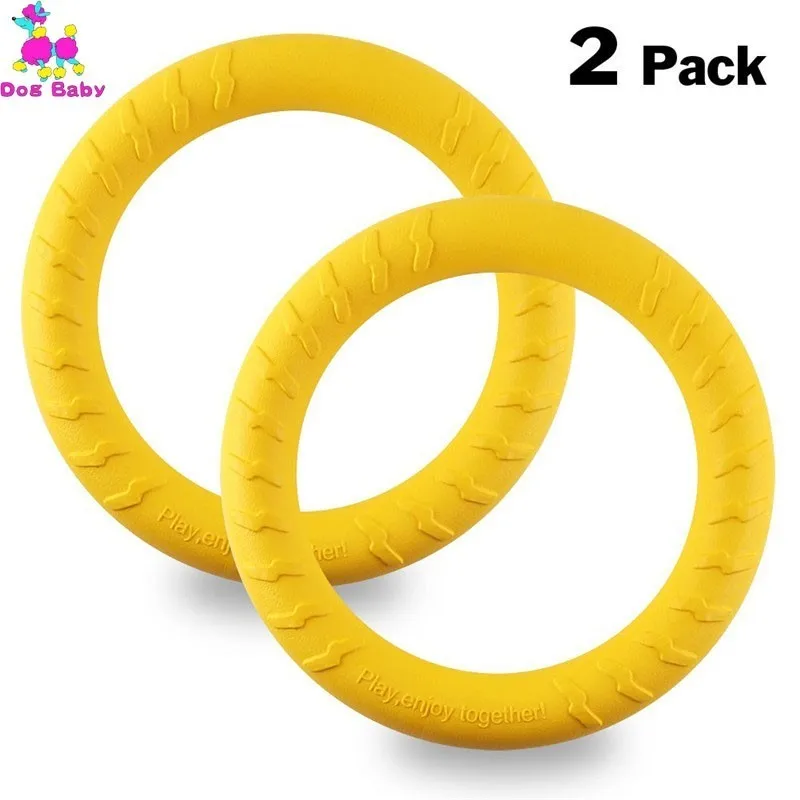 

2PCS/Pack Dog Toys Ring Water Floating Outdoor Fitness Flying Discs Tug Of Interactive Training Ring For Dogs Honden Speelgoed