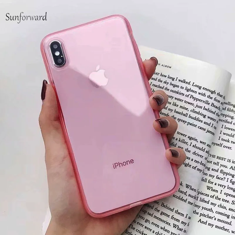 Colorful Candy TPU Phone Case For iPhone X XR XS MAX Cover Silicone Soft Anti-Knock Capa 7 8 6S Plus Transparent |