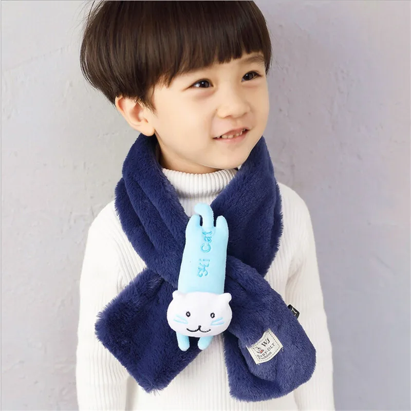 Multicolor Children Scarf For Winter Girls Scarves Baby Cartoon Plush
