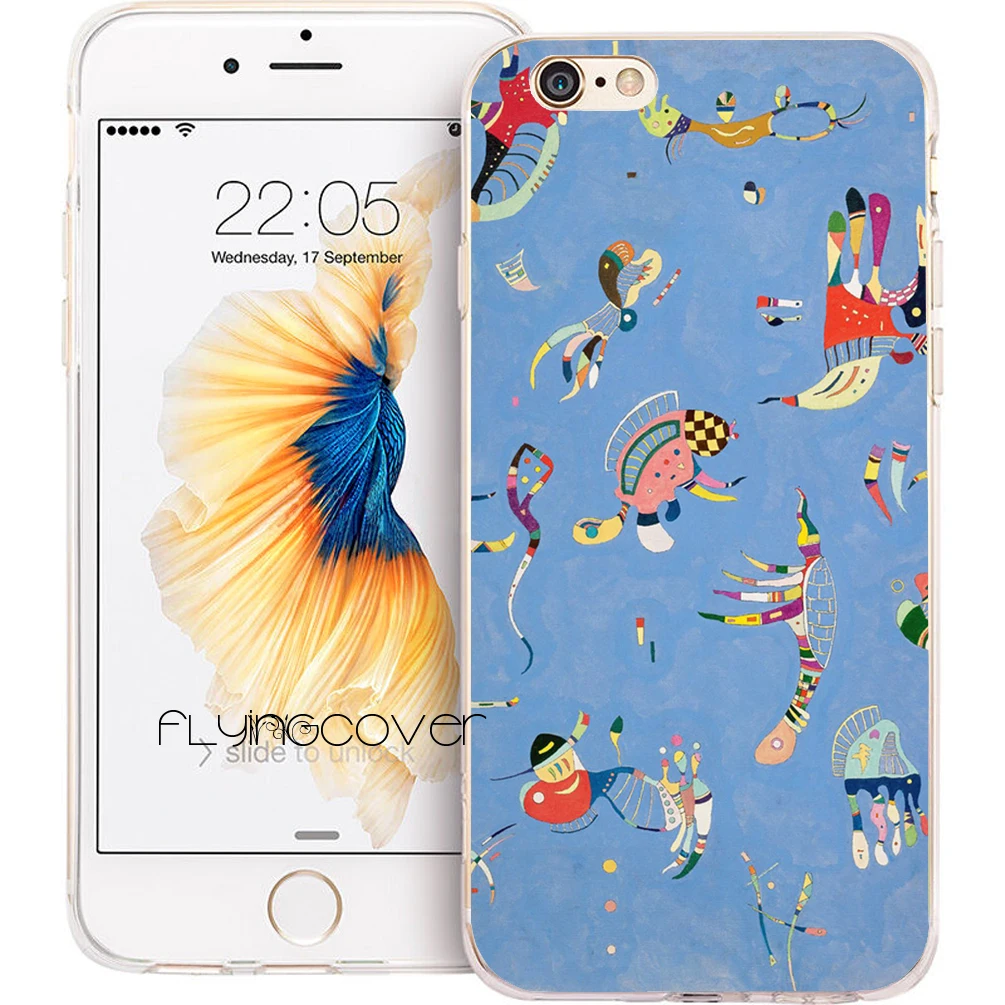 Coque Vasily Kandinsky Art Мягкие силиконовые чехлы для телефонов iPhone XS Max XR 7 8 6 S Plus 5S 5 SE 5C 4S 4