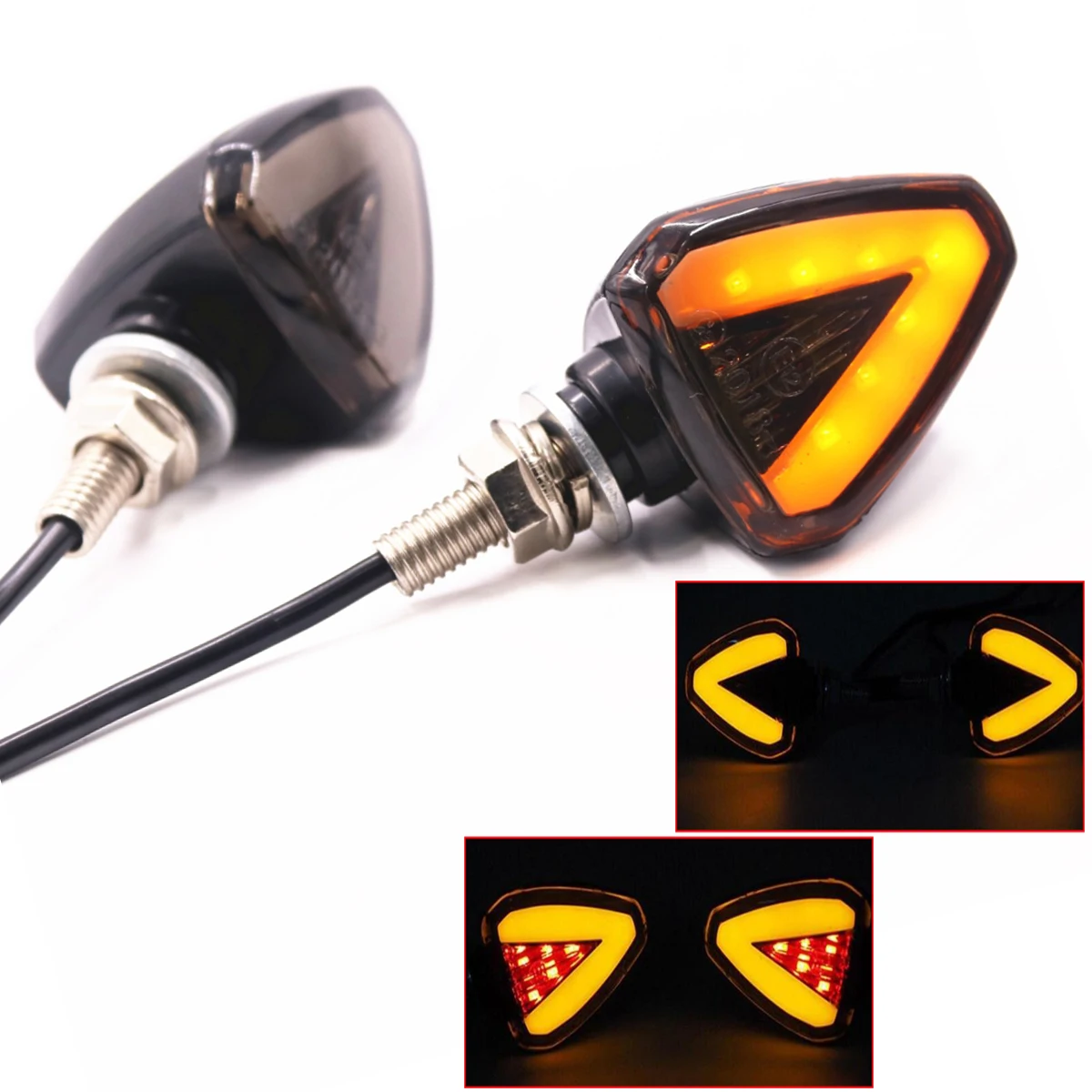 

2x Motorcycle Indicator Led Red+Amber Light Front & Rear Turn Light Brake Stop Light Signal Lamp Universal for Harley for Yamaha