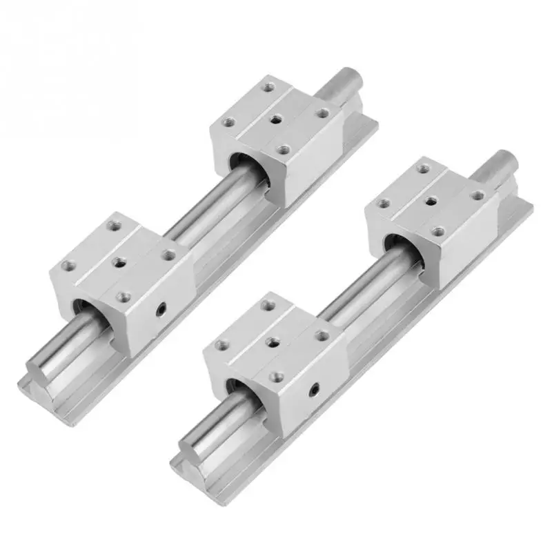 

2Pcs SBR12 Linear Slide Guide Shaft Rail + 4Pcs SBR12UU Bearing Blocks Linear Rail Shaft CNC Parts 200mm