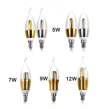 

220V E14 LED Candle Bulb Light E27 Energy Saving Lamp 5W 7W 9W Spotlight Bombilla Lampara Chandelier For Home Decor 1PC