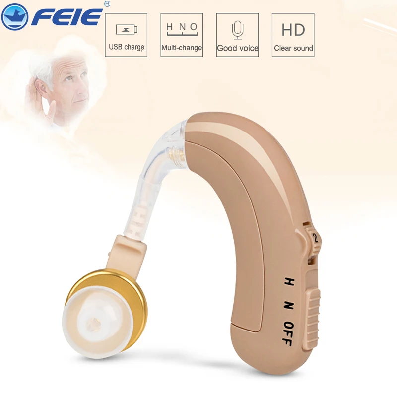 

Medical Equipment EU Rechargeable Hearing Aids for Deaf C-109 Listening Device with Headphones Free Shipping
