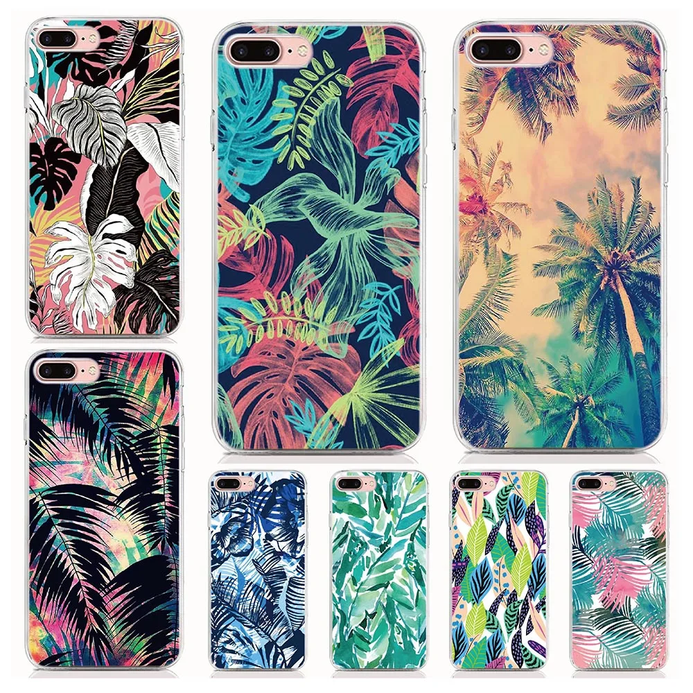 

For Sony Xperia X XZ2 XZ3 XA1 Ultra XA2 Plus XA3 Ultra XZ4 Compact Case Green leaves pattern Cover Coque Phone Cases