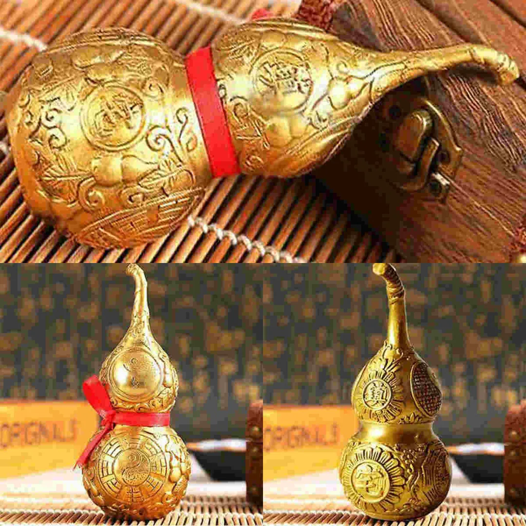 

Chinese Feng Shui wu lou Hu Lu Copper Gourd Amulet for Protection Good Health Decoration