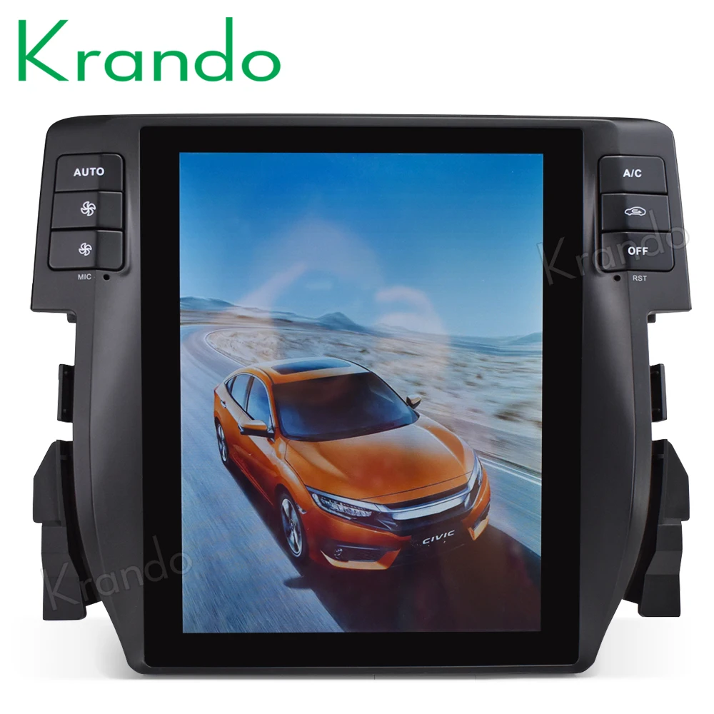 Krando Android 8,1 10," Tesla стиль вертикальный экран gps Автомагнитола dvd для Honda Civic- мультимедийная система