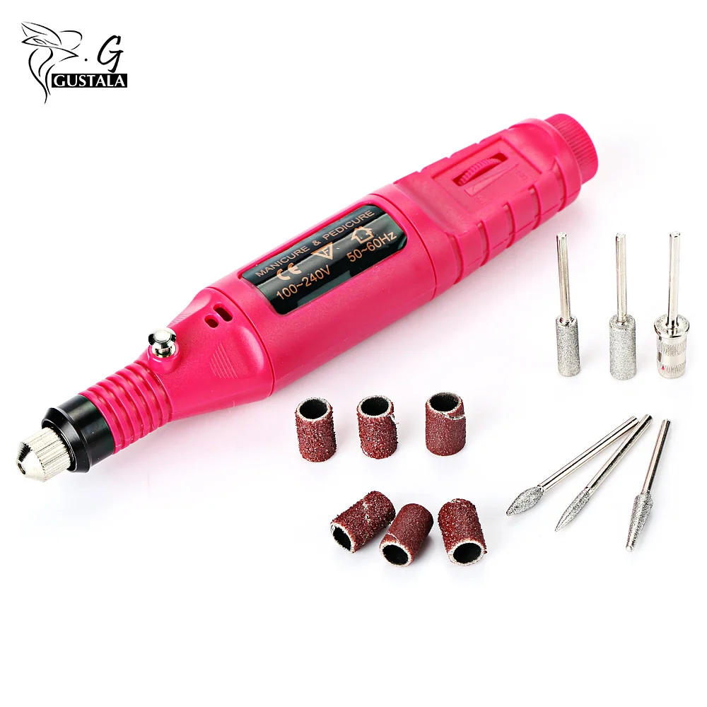 

Gustala 1set Power Professional Electric Manicure Machine Pen Nail Care Pen 6 Bits Manicure Pedicure Polisher Grinding Machine