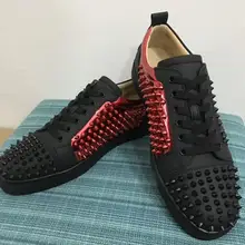 Cl andgz/спортивные мужские кроссовки на шнуровке с красной подошвой; обувь на каблуке; повседневные модели; лоферы на плоской подошве