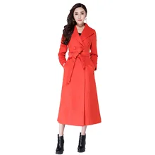 Long Coat Womens Winter Casual Lapel Wool Blend Double Breasted Pea Coat Trench Coat Plus Size S-XXXL