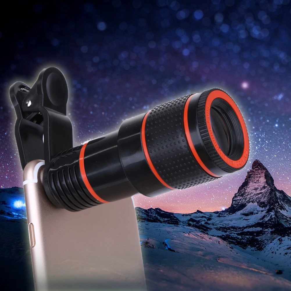 Universal 8X 12X Zoom Telescope Camera Lens Clip Mobile Phone Lens