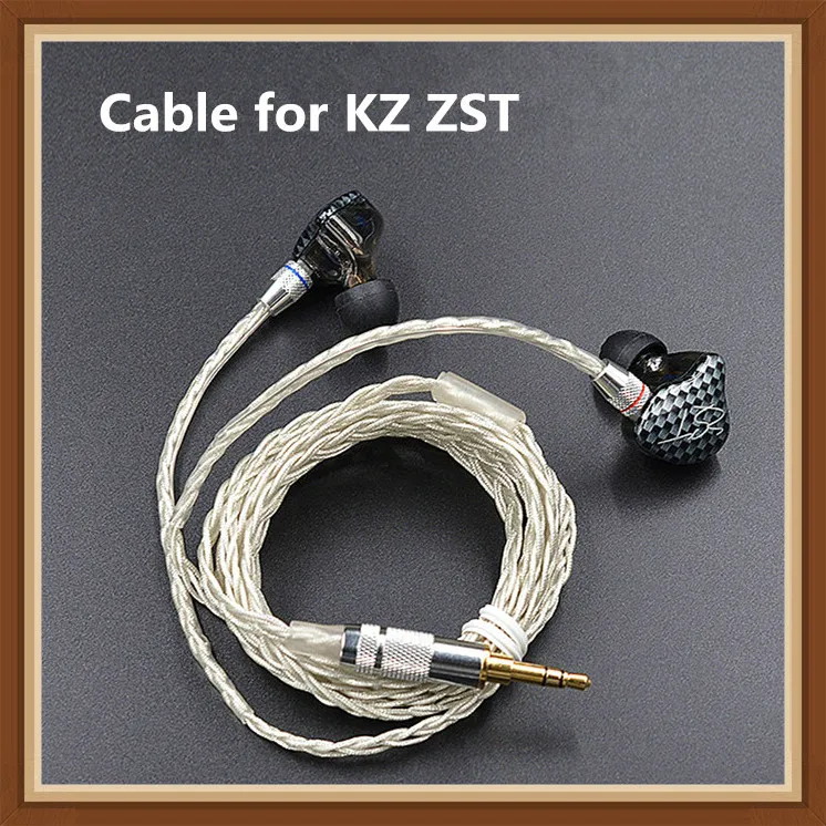 

Newest KZ ZST ED12 Cable 2pin 0.75 mm Upgraded Silver Plated Cable Earphone Upgrade Cable for KZ earphone KZ ZST ED12