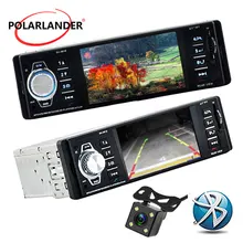 1 Din Auto Radio Bluetooth 4.1 “WithRearview macchina fotografica MP4/MP3/MP5 Stereo Lettore di TF di Sostegno di DEVIAZIONE STANDARD del USB MMC Aux-in 1080 P HD DC co Telecomando