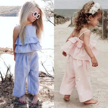 

Toddler Kid Baby Girls Cute Princess Ruffle Tops Shirt Pants Bow Outfits Set 3cps Clothes