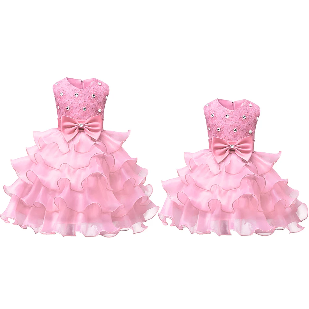 

6M-8T Flower Girl Dress Infant Toddler Teenager Girls Floral Dresses 6 Colors Wedding Party Children Clothes Birthday Clothing