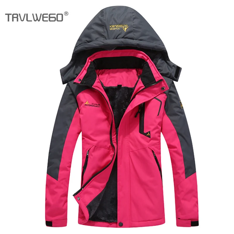

TRVLWEGO Plus Size Ski Jacket Windproof Snowboard Winter Jacket Women Waterproof Outdoor Climbing Hiking Coat Hoodie Sportswear
