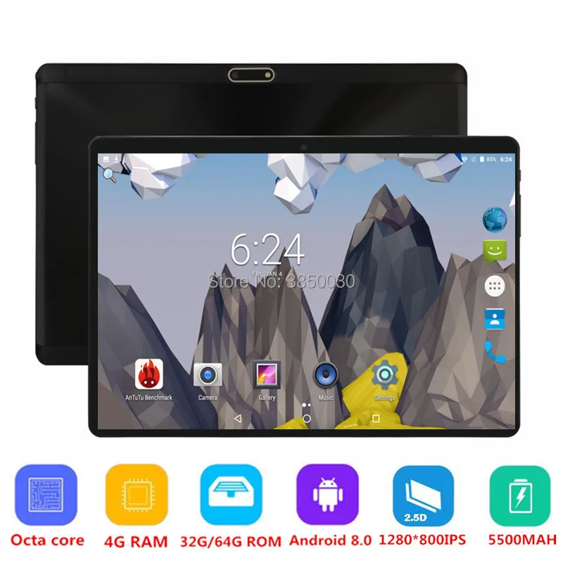  2019 Tablet 10 inch Octa Core 4GB RAM 64G ROM Android 8.0 3G 4G FDD LTE Unlocked Phone Call Tablet 