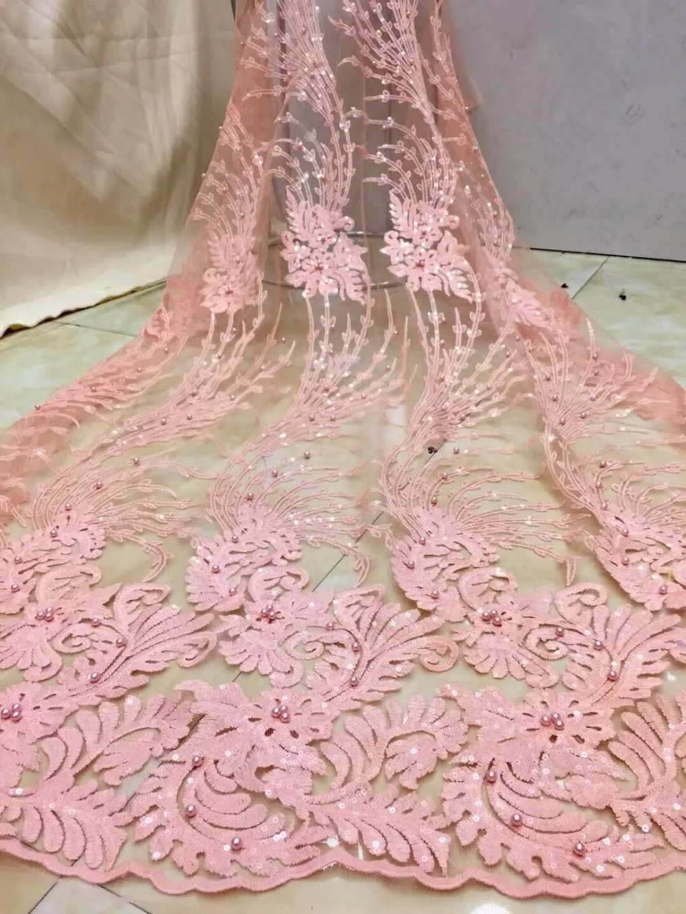 Latest Lace Fabric 2018 +beads African Swiss Voile Lace Aso Ebi High ...