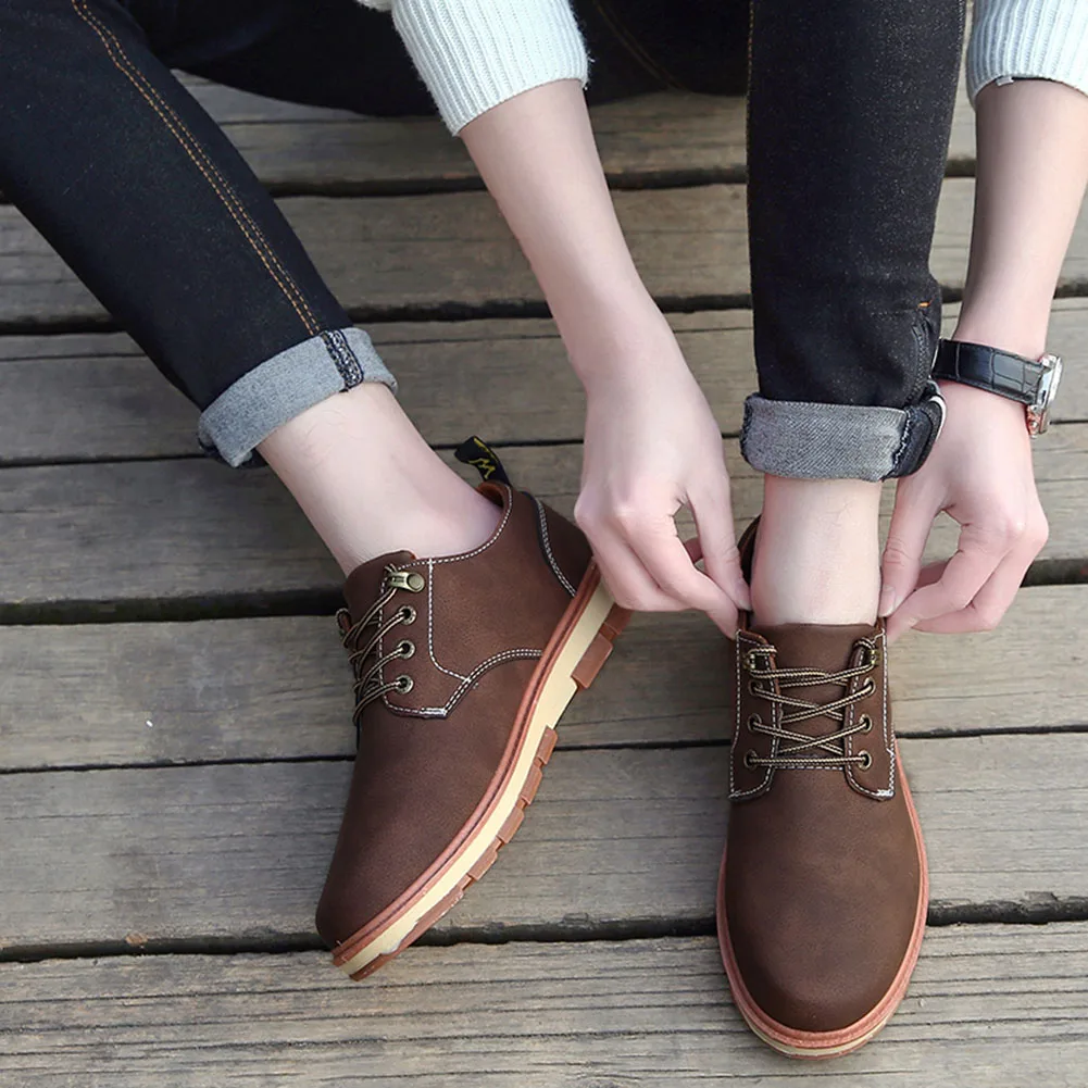 

2018 Luxury Men Shoes Men Retro Leather Oxford Shoes Men's British Style Round Toe Business Shoe Lace Up Casual Shoes