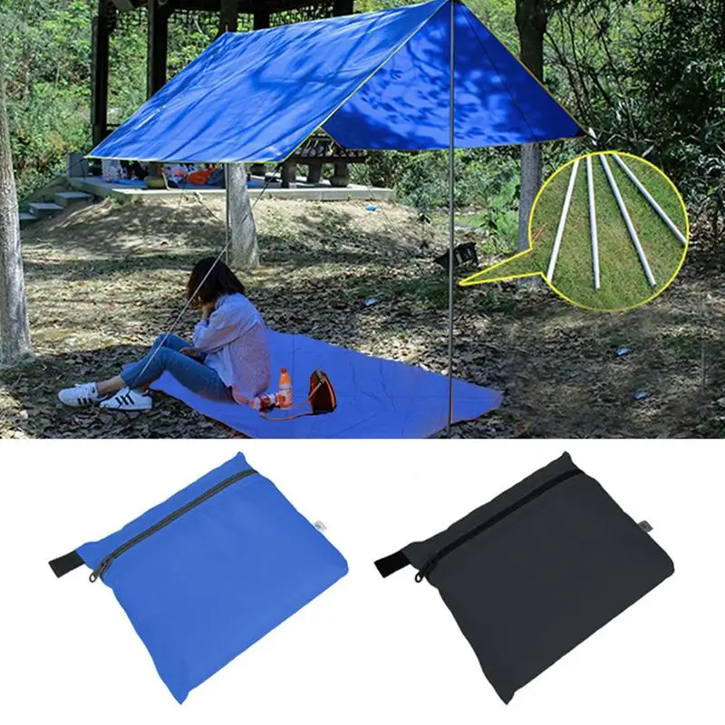 بروتابلي خفيفة قماش القنب في الهواء الطلق التخييم بقاء المأوى الشمس الظل المظلة الفضة طلاء العريشة للماء خيمة للشاطئ