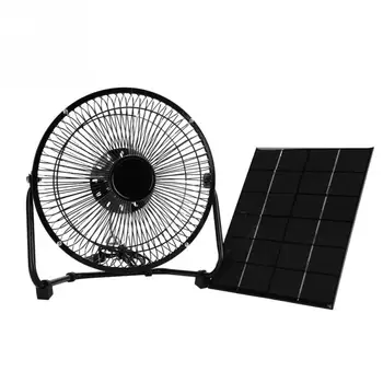 

High Quality 8 Inch Cooling Ventilation Fan USB Solar Powered Panel Iron Fan For Home Office Outdoor Traveling Fishing 5.2W 6V