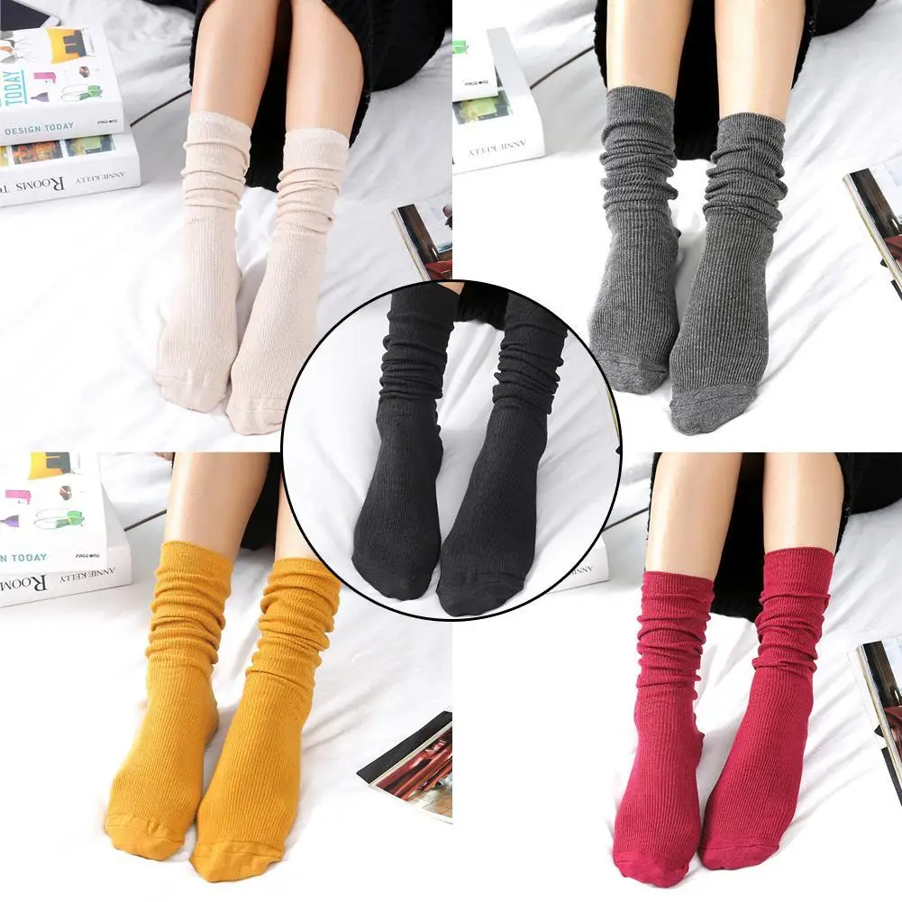 

1Pair Womens Socks Fashion Casual Solid Color Long Socks For Women Meias Femininas Ladies Warm Socks Autumn Winter Calcetines