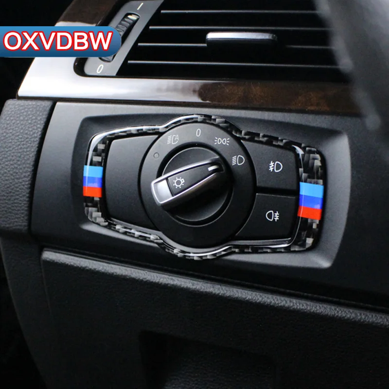 Для bmw E90 E92 автомобильный налобный переключатель из углеродного волокна накладка