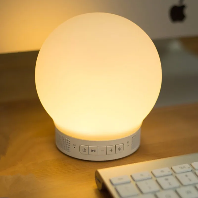 

CLAITE Wireless bluetooth Smart Speaker Lamp Portable Music Player Night Light with APP Control Colorful Creative Alarm Lamp