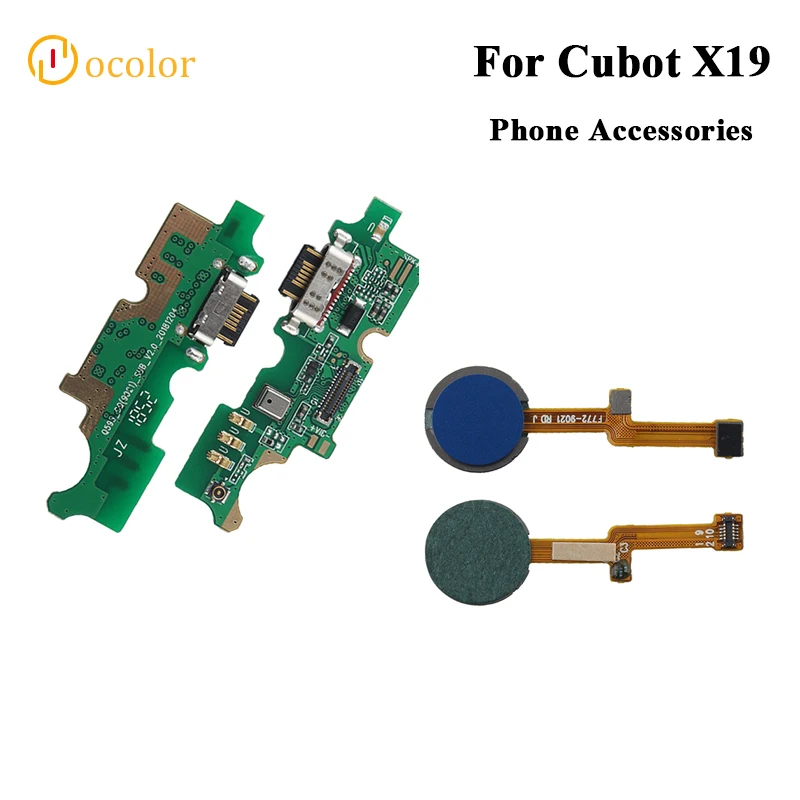 

ocolor For Cubot X19 Fingerprint Scannner Sensor Flex Cable For Cubot X19 Replacement Parts USB Plug Charge Board High Quality