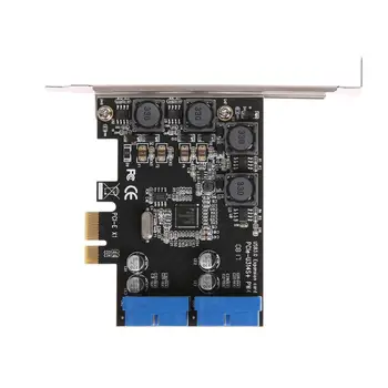 

ALLOYSEED USB 3.0 PCIE PCI Express Control Card Adapter Desktop Front PCIe Transfer USB3.0 19PIN Interface Adapter Card
