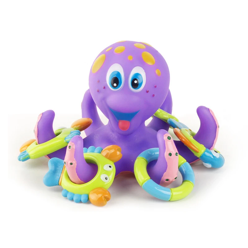 

Octopus throwing circle small octopus kids bathing toy puzzle baby bath water toy octopus
