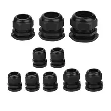PG25-PG48 IP68 Водонепроницаемый черный нейлоновый Пластиковый кабель кабельный ввод Разъем Пластик Водонепроницаемые кабельные сальники