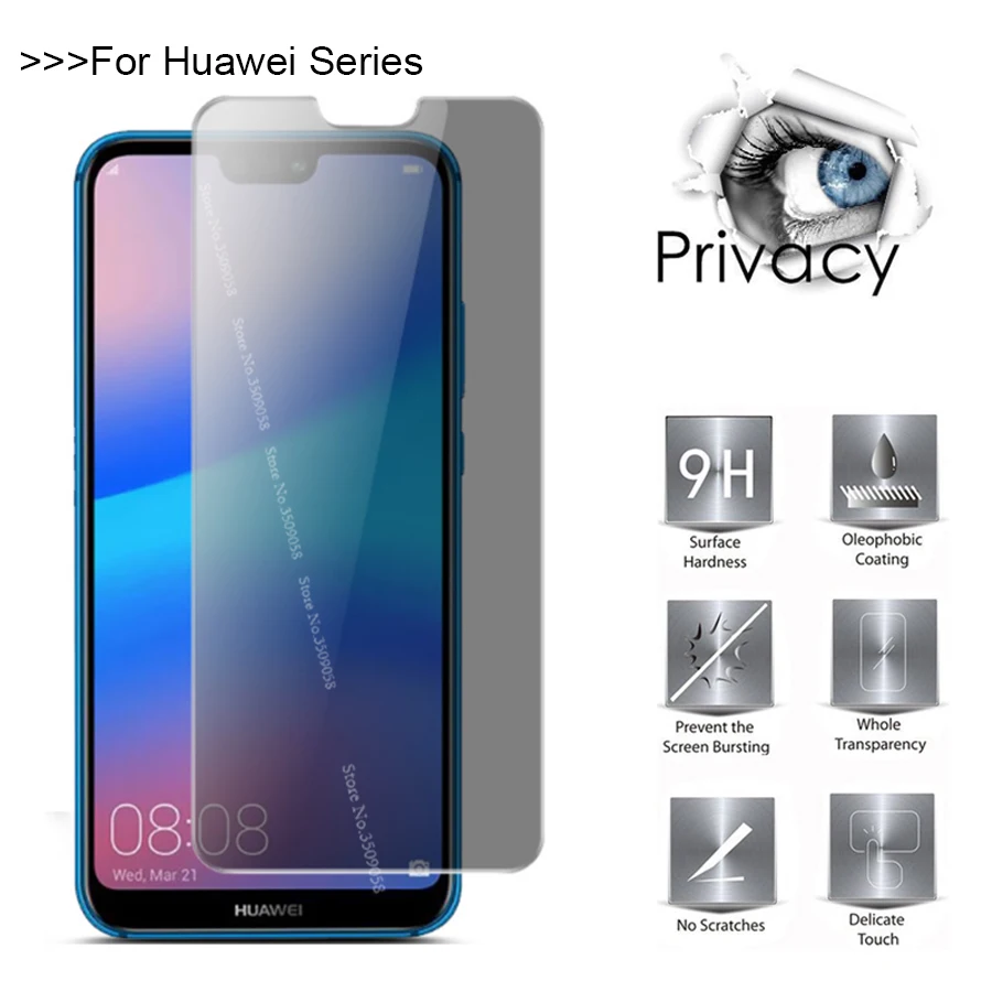 

Privacy screen protector for huawei p20pro Tempered Glass for huawei p 20 p20 pro p10 p9 lite plus mate 9 10 lite Nova 2i film
