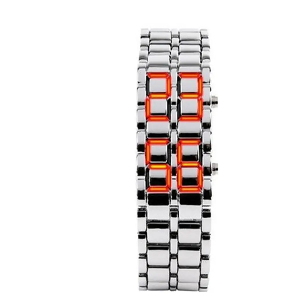 

Men Women Metal LED Display Digital 225mm/8.9inch Lava hour display and select Wrist Watch 26mm/1.0inch